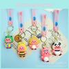 Cute Cartoon Beaver Bag Charm Honey Colored Keychain For Girls Soft Rubber Toy