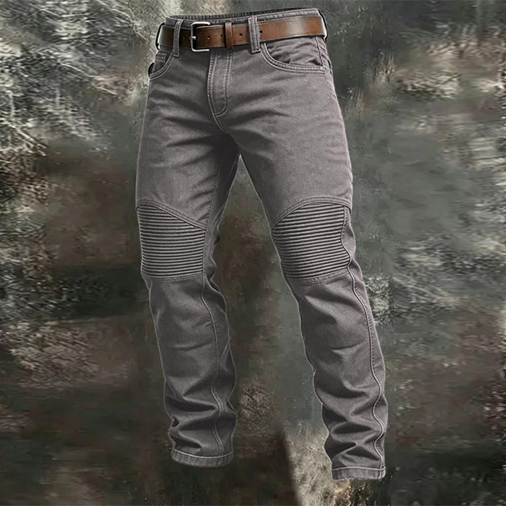 Men's Casual Cargo Pants with Patchwork Striped Design for Hiking and Outdoor Sports