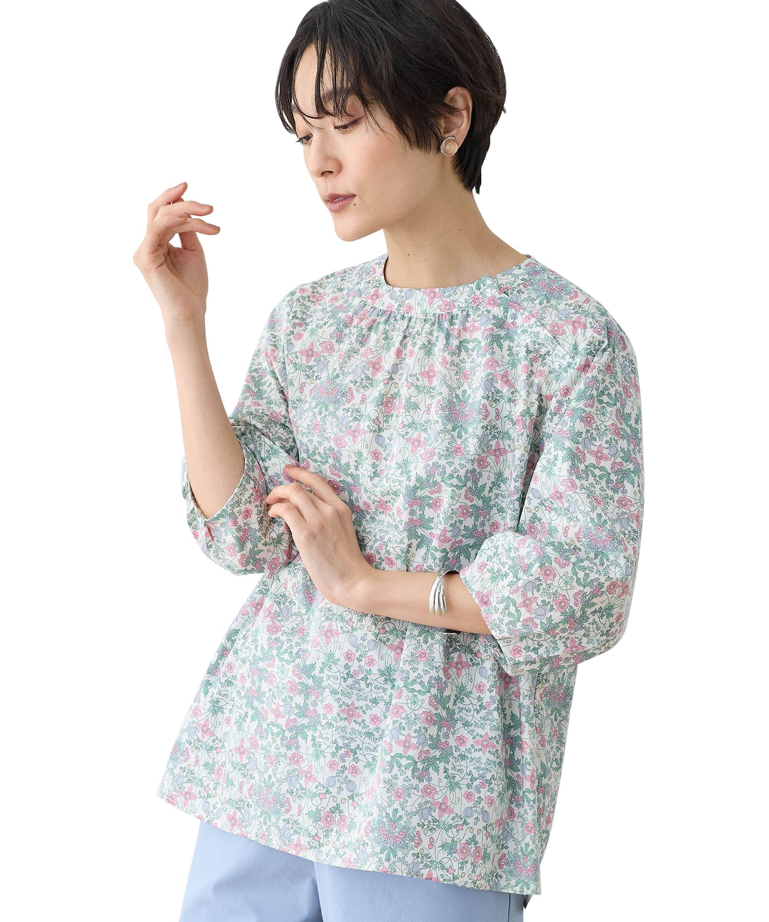 

DECOY Liberty Print Volume Sleeve Size 11 Blouse, Women s, 493024, Pink, рожевий