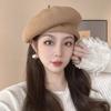 Retro Wool Berets Hat Solid Color French Artist Hat Autumn Winter Plain Cap for Women