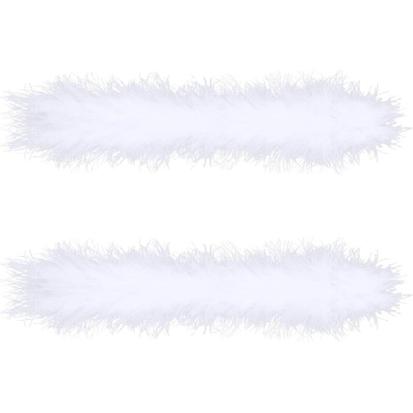 2 Pcs Feather Cuffs for Arms, Furry Slap Wrist Bracelets for Game Party Wedding Christmas, Winter Gift for Women