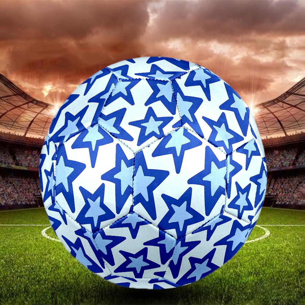 1PC Blue Stars Soccer Ball Size 5 Football Machine Sewn Indoor/Outdoor Universal Football A68