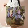 Flower Printed Tote Bag, Reusable Fashionable Backpack, Multifunctional Handbag, Printed Canvas Shopping Bag
