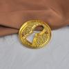 Pleated Brooch Alloy Keyhole Shape Glaze Luxury Badge Pin Trendy Banquet Clothes Metal Pin