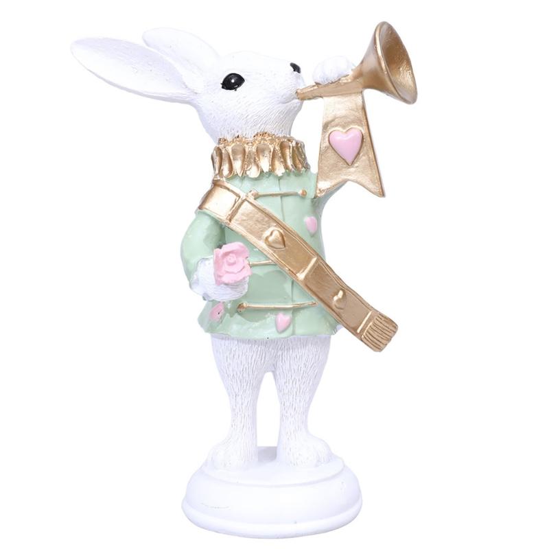 

Elegant Easters Rabbit with Trumpet Wand Home Decors Figurine For Festival Atmosphere In Livings Room Or Dining Table