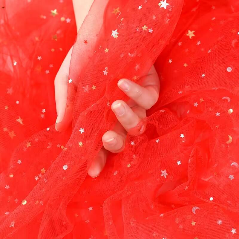 Glitter Tulle Mesh Fabric Gold Sequins Sheer Star Gauze Party Dress Material Nail Pography Background Bridal Wedding Shoulder
