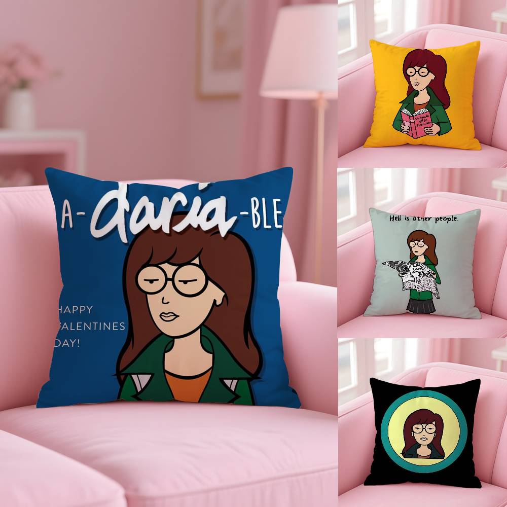 Cartoon D-Daria Pillow Case Pattern Printed Pillowcase For Living Room Sofa Cushion Cover & Bedroom Decor