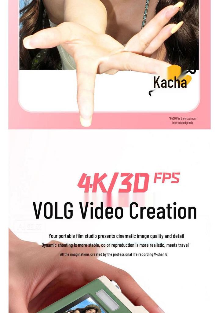 26-Year Explosive Dual-Screen Digital Camera with Cold White Skin Filter, Beauty Vlog Close-Up Light