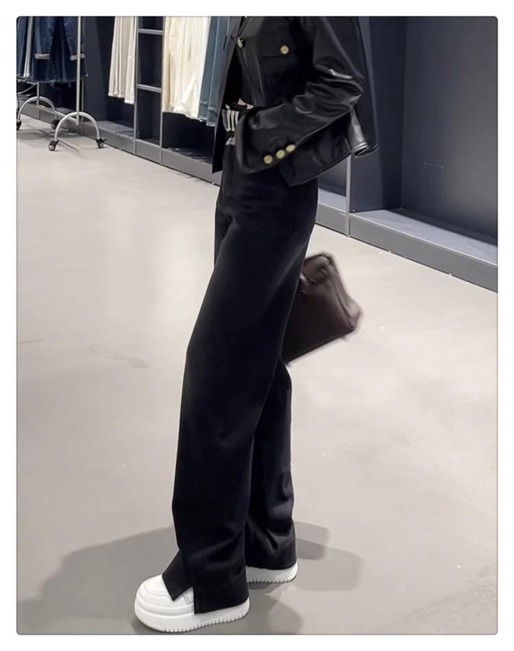 2025 Women's High Waist Retro Micro Flare Wide Leg Jeans - Plus Size, Slimming, Loose, Floor-Length for Spring/Autumn