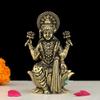Ręcznie robiony mosiężny posąg bogini Lakszmi do domowej świątyni | 2,5" figurka Maa Lakszmi, idolek Murti, święty symbol bogactwa | Idealny do rytuałów i na prezent