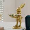 Easter Rabbit Statue Ornament Home Table Decor  Animal Sculpture