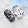 1Pc Fashion Fashion Multipurpose Design "Her Beast His Beaty" Queen's Simple Titanium Steel Ring
