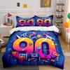 Retro 90s Design Decor Set Soft Comfortable Duvet Cover Bedding Set Included 1*Duvet Cover & 2*Pillowcases Gift
