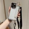 Luxury Plating Wristband Crossbody Lanyard Clear Hard Case For iPhone 16 15 14 Pro Max 13 12 11 XS X XR Transparent Soft Cover