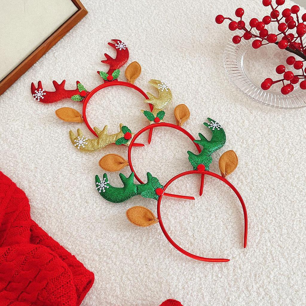 Individually Packaged Cartoon Christmas Headbands: Festive Decorations and Party Gifts with Antlers.