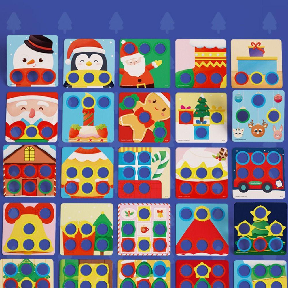 Large Particles Jigsaw Board Games Shape Sorter Mushroom Nail Beads Puzzle Toys  Kindergarten Kids