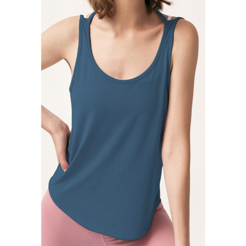 Women Loose Fit Halter Neck Backless Sleeveless Yoga Top