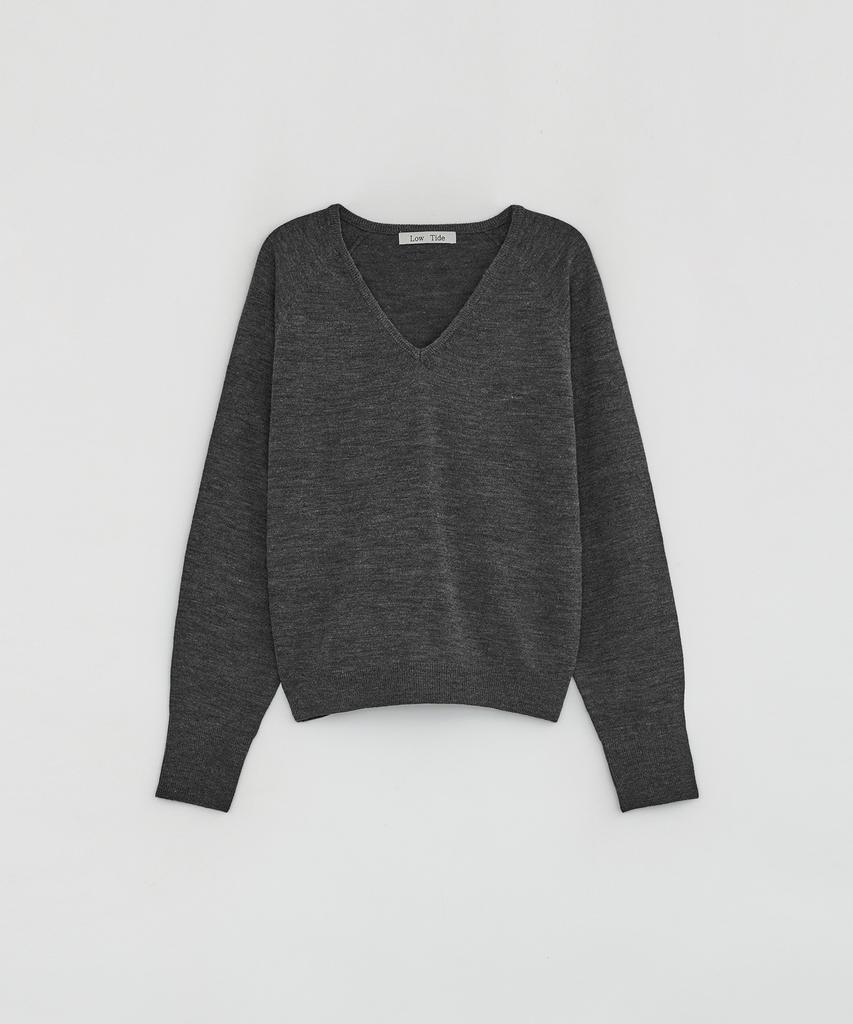 Loutaideu Classic V Neck Knit [Grey]