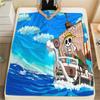 1pz Una Pezzo Monkey D Luffy Coperta in Flanella Fantasia Adatta a Tutte le Stagioni per Arredamento Casa Calore e Comfort Regali Regalo Festivo