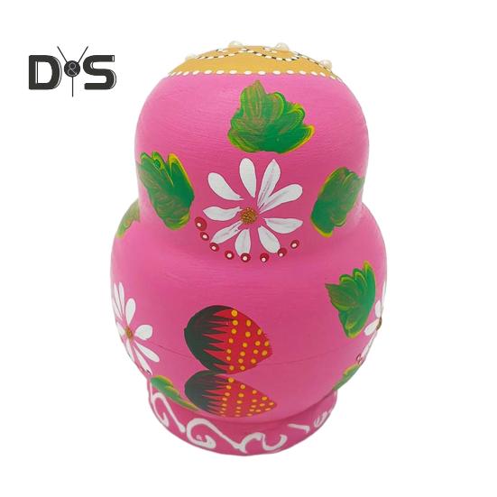 Russische Matrjoschka-Puppen für Kinder, 10-lagiges hölzernes Matrjoschka-Puppen-Set, Erdbeermädchen, pädagogisches Matrjoschka-Spielzeug, Geschenk für Kinder