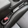 Car Seat Gap Filler, PU, Foldable, Elastic, Black, 2-Pack
