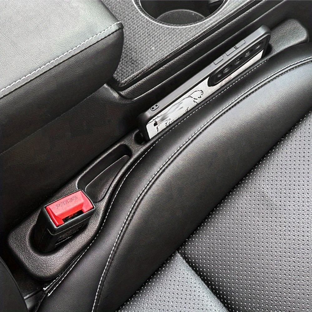 Car Seat Gap Filler, PU, Foldable, Elastic, Black, 2-Pack