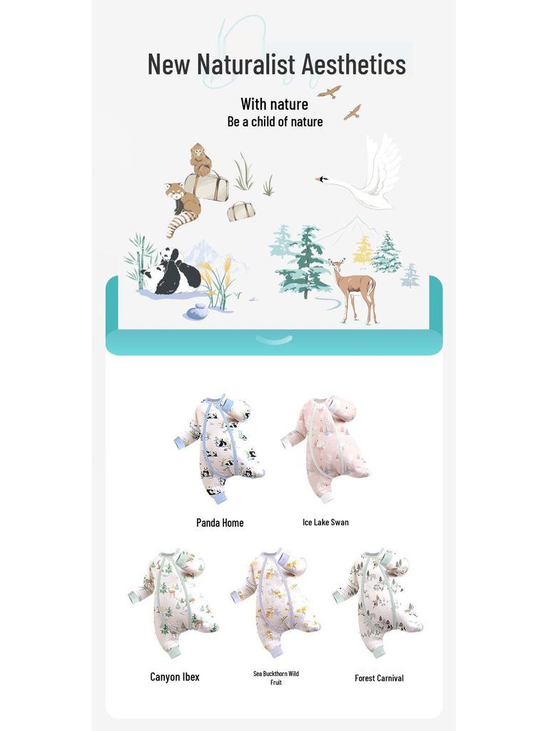 iBaby British Baby Quilted Constant Temperature Split-Leg Sleeping Bag for Autumn and Winter - Anti-Kick Sleepwear for Boys and Girls