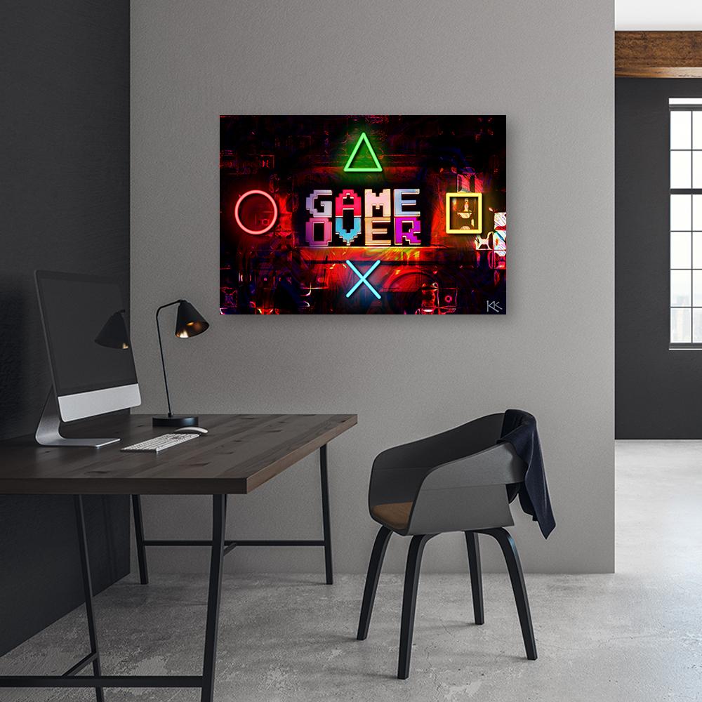 Canvas Print, Game Over Lettering for Gamers