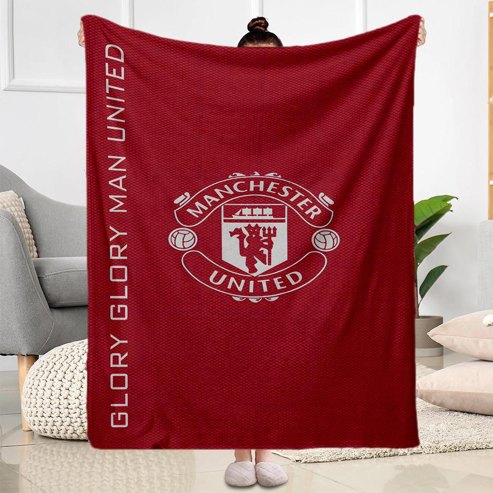 Manchester Fan Art Blanket Soft Warm Cozy Great for Picnics Chair Bed Four Seasons Multipurpose Modern Style Unique Gift for Family and Friends Campin