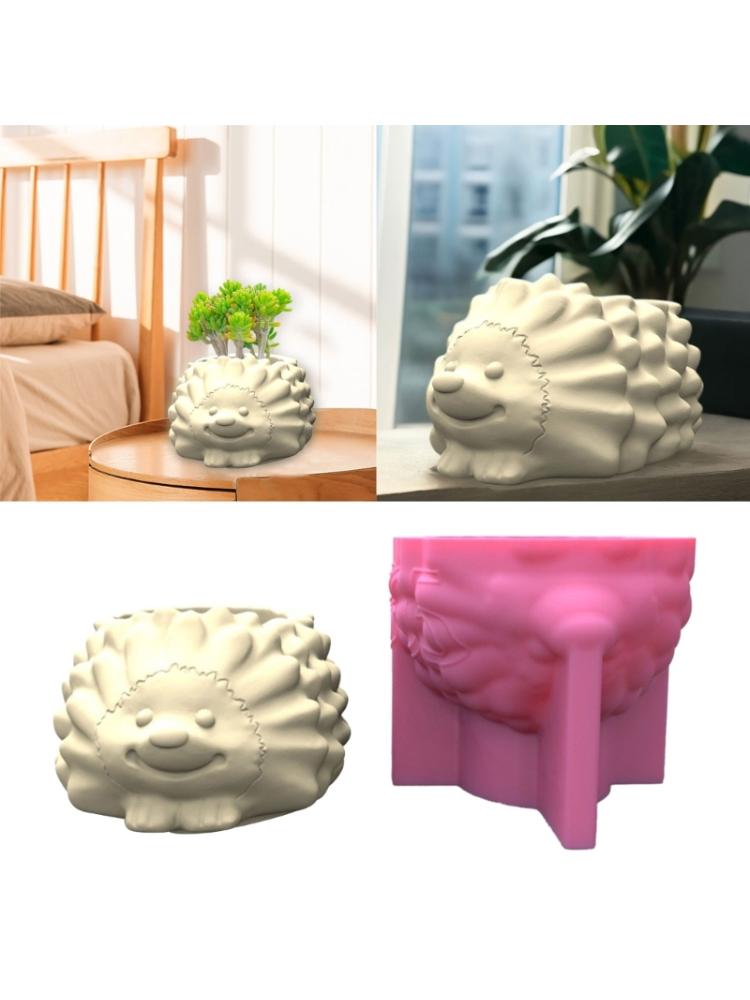 Silicone Mold 3D Hedgehog Flower  Mould  Handmade Crafts Plaster Candle Crystal Epoxy Resin Mold for Home Decors