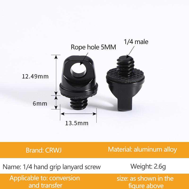 

1/4 Винт для ремешка 3/8 Кольцо для подъема штатива для зеркальной камеры Спортивные аксессуары для цифровой камеры с отверстием для ремешка Быстрый ремешок Безопасное соединительное кольцо чёрный