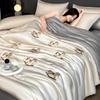Lightweight Silk Summer Quilt Set - Washable, Air Conditioning Friendly, 4-Piece Luxury Bedding Gift