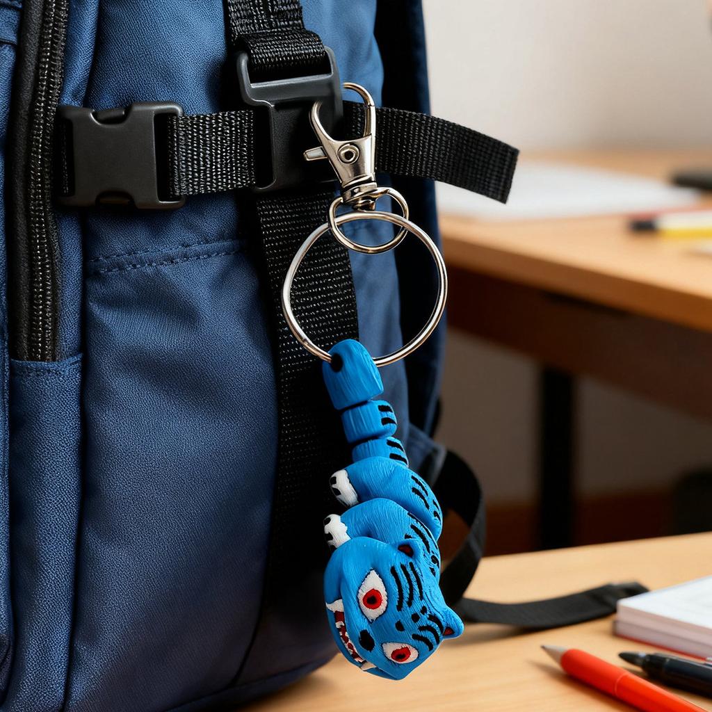 Blue With Movable Joints, Sturdy Articulation, Blue  Keyring, Novelty Ornament, The Perfect Gift For Children.