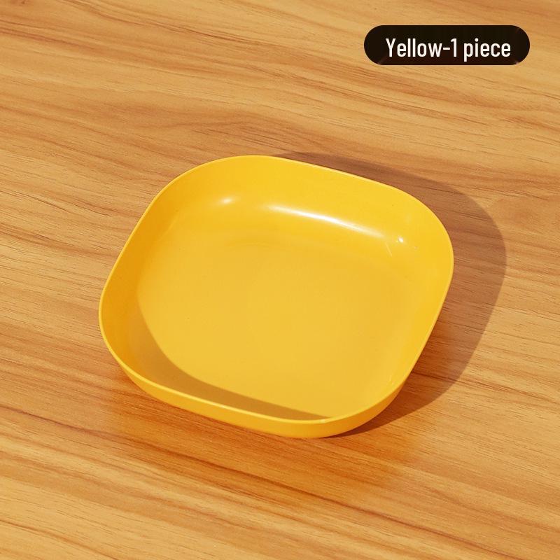 Elegant Gold-Edged Plastic Fruit Plate - Stylish Square Bone Dish for High-End Living Room Decor