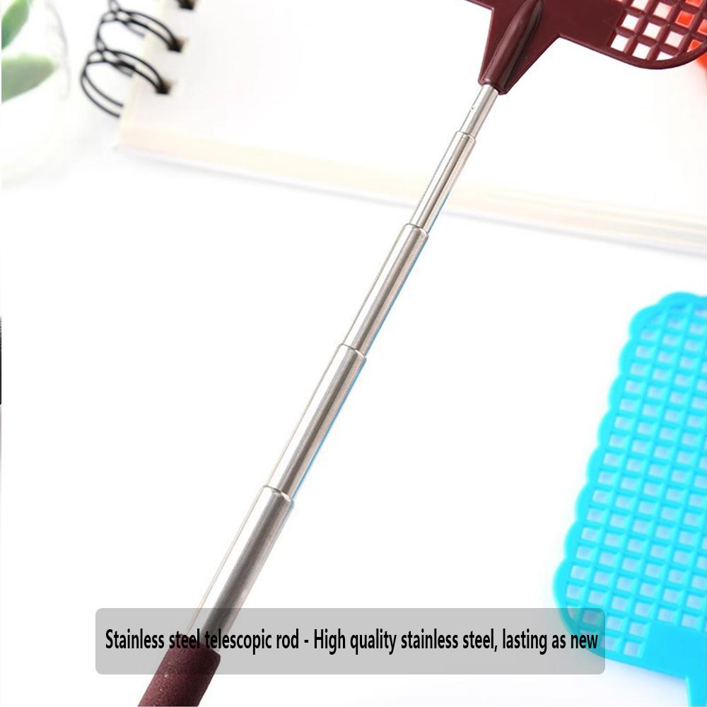 1/3/5PCS Extendable Fly Swatters with Stainless Steel Telescopic Handle 25 cm to 73 cm for Indoor Outdoor Mosquito