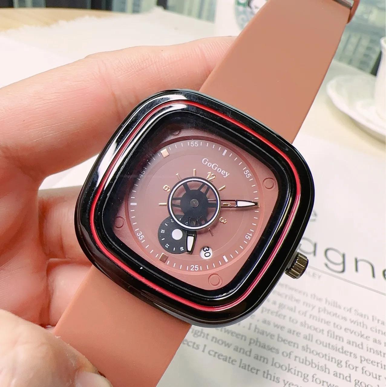 

Модные женские креативные часы-календарь, спортивные часы с дизайном шестеренок и стрелок, кварцевые часы, повседневные деловые часы с силиконовым ремешком, relógio