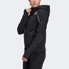 Adidas Z.N.E Fz W Winter Solid Color Fleece Lined Running Thermal Hooded Jacket Women's Black GU2080