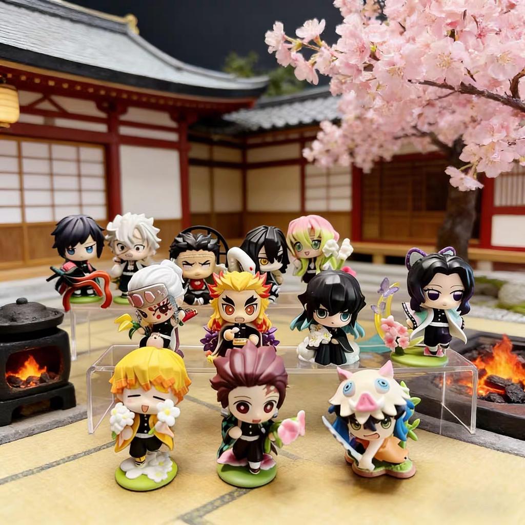 2026 Tanjiro Kamado Nezuko Demon-Slayer Anime Cartoon Figure Blind Box Creative  Statue Ornament Surprise Gift Box