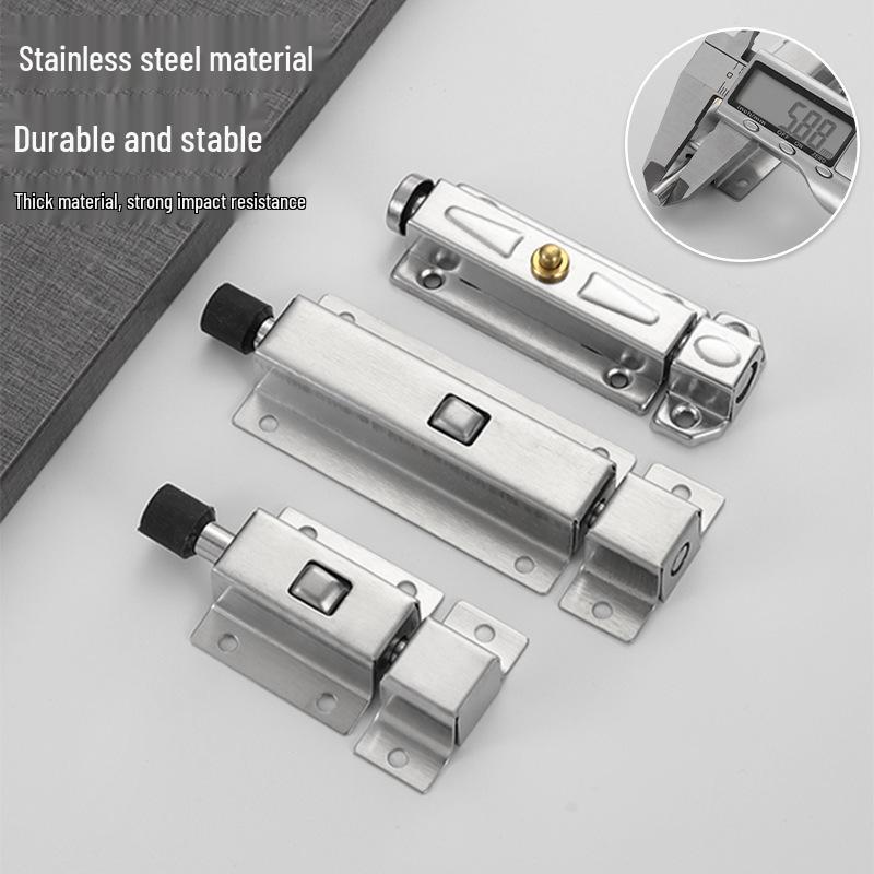 Stainless Steel Automatic Spring Bolt for Small Doors and Windows - Surface Mounted Latch for Wooden and Bathroom Doors