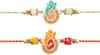 Rakhi For Brother - Set of 2 With Greeting Card for Bhaiya Traditional Pendant For Raksha Bandhan Designer Rakhi Thread for Bhaiya (Design 1)