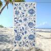 Blue Porcelain Floral Beach Towel Patterned Sunscreen And Windproof Suitable For Swimming Pool Camping Travel