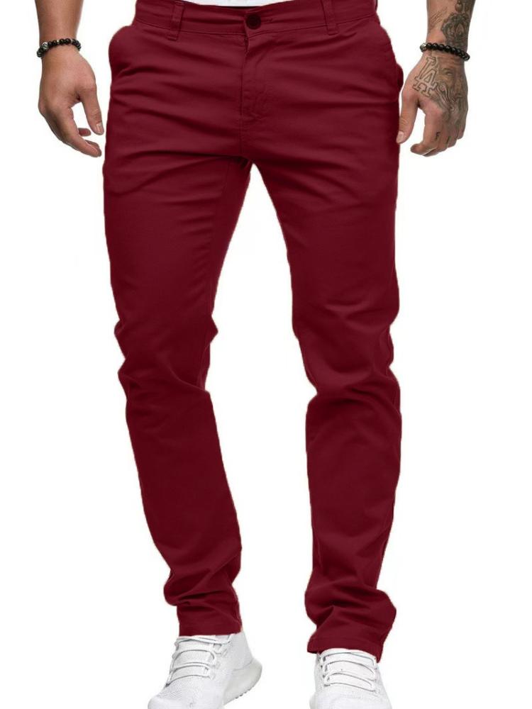 Oufier Men's Straight Leg Trousers Casual Summer Basic Cotton Pants