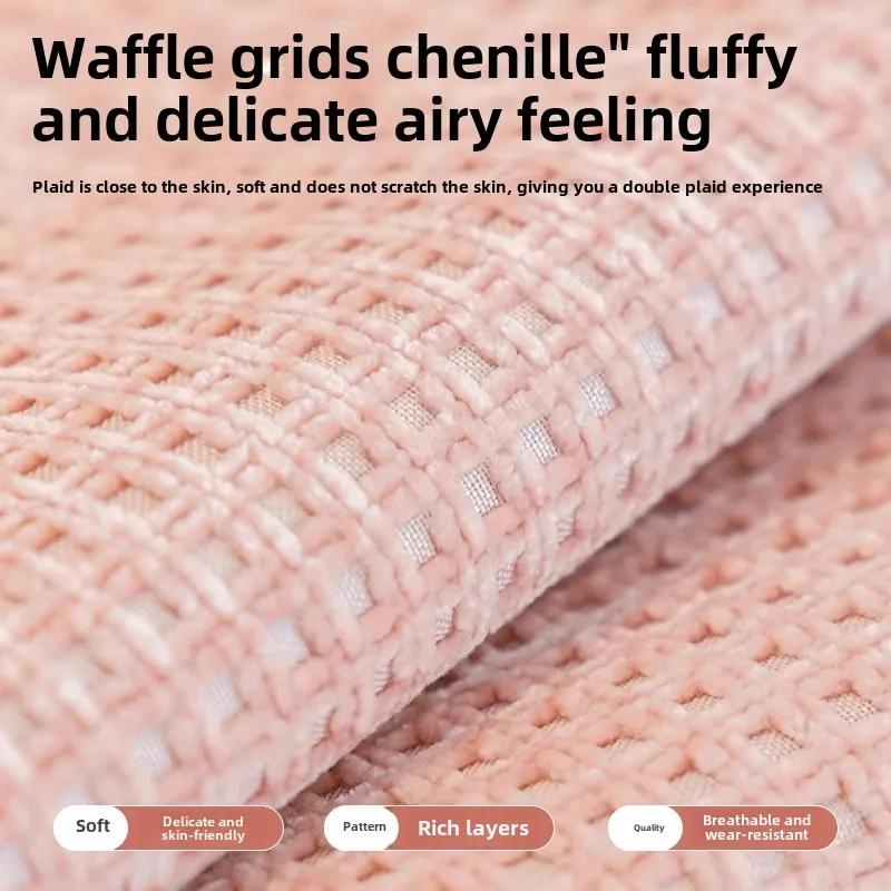 1 Stück Waffel-Plaid Sofa-Handtuch Rutschfester Chenille Sofa-Sitzüberzug Universal Couch Kissenpolster Rückenlehne Armlehnenbezug Zuhause