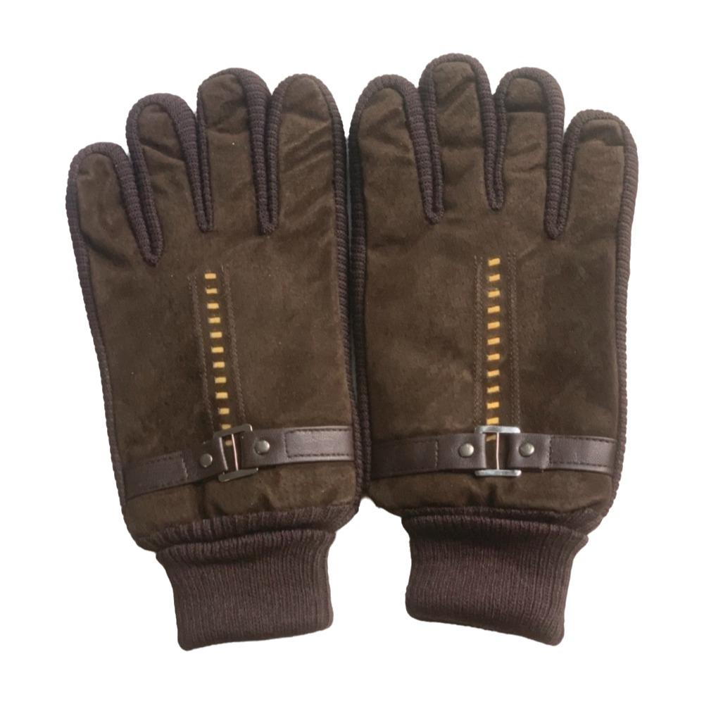 Windproof Thicken Warm Non-slip Riding Glove Men Gloves PU Leather Winter Gloves Korean Mittens