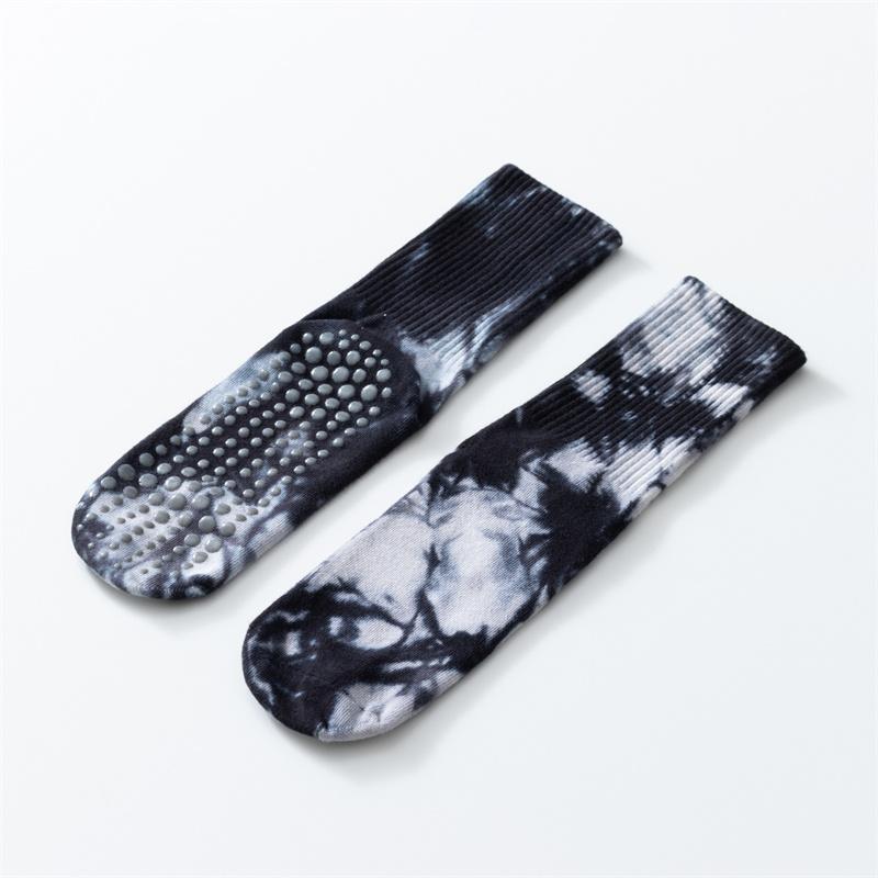 Neue Herbst- und Winterserie mit Batik-Ahornblatt-Motiv, Yoga-Socken, Verdickt, Anti-Rutsch, Fitness-Boden-Socken