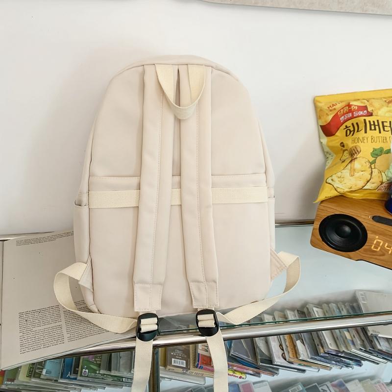 Solid Color Backpack Female Schoolbag Female Student Backpack Male