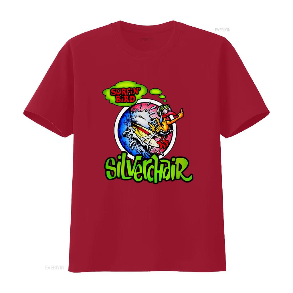 SILVERCHAIR Surfing Bird T Shirt 1995 Tour Design Rock Band Merch Vintage Washed Stylish Top For Everyday Wear Designer Clothes