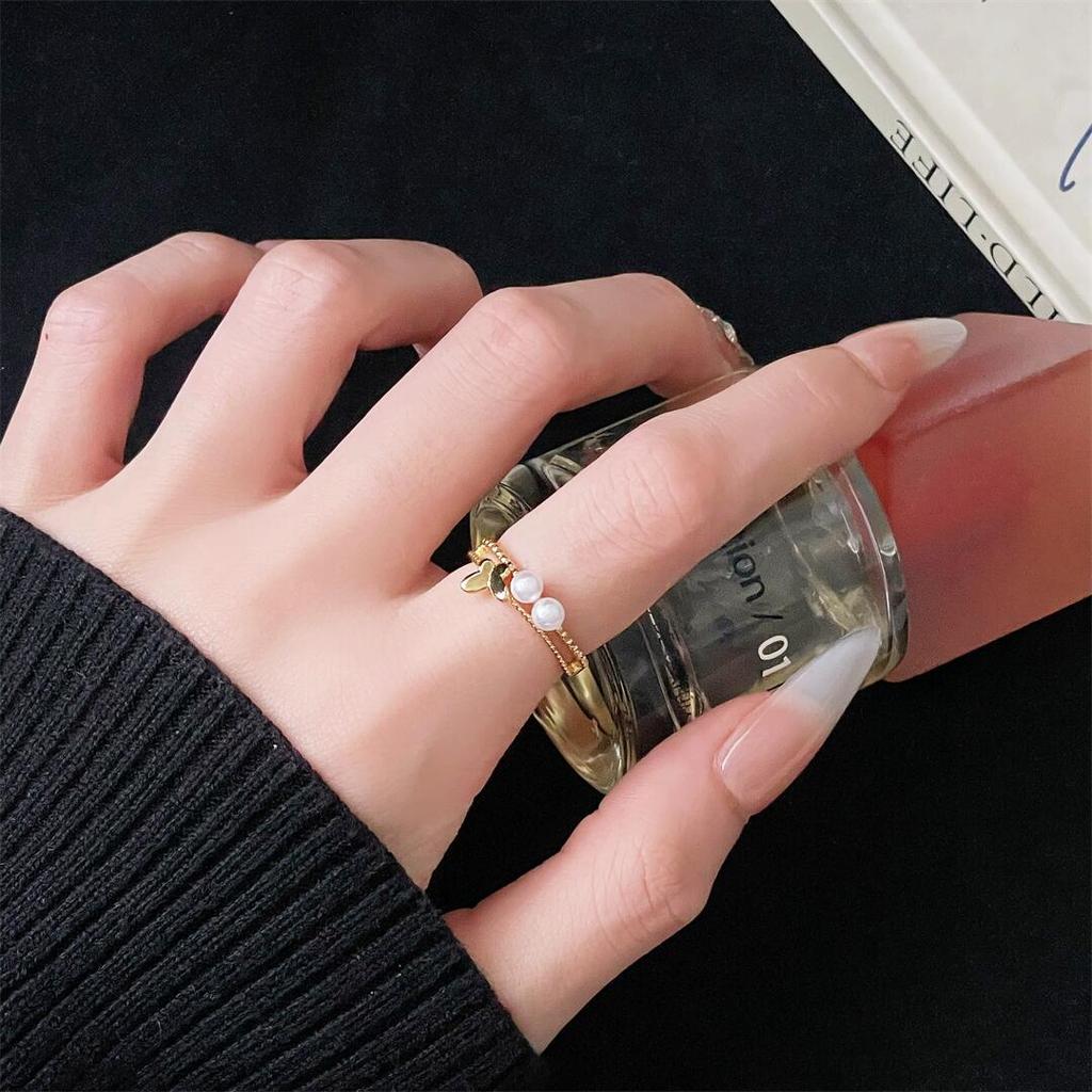 Medieval Gold High-End Sense Elegant Fashion Open Ring Cold Wind Light Luxury Geometric Index Finger Ring Female