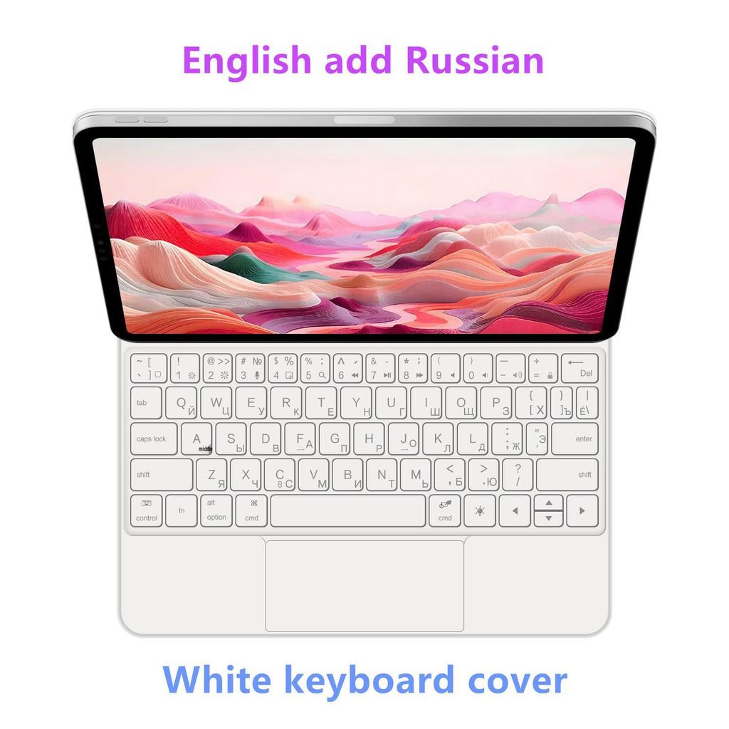 Magnetic Bluetooth Keyboard Case for iPad 10/11 Magic Keyboard 10.9 inch - Supports Russian, Japanese, Korean, and German