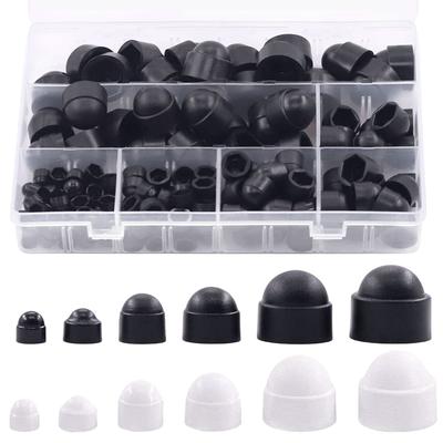 145Pcs Protecting Hexagon Screws Bolts Kit M4 M5 M6 M8 M10 M12 Hexagon Protection Caps Cover Black White Hexagon Nuts Bolt Cover